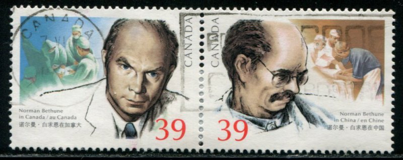 1265a Canada 39c Norman Bethune , used pair