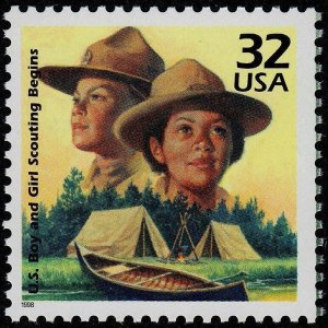 1998 Boy & Girl Scouts Scouting Single 32c Postage Stamp, Sc# 3183j, MNH, OG