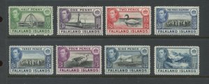 Falklands KGVI various values to 1/ mint o.g. hinged