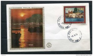 Italy 1975 First  Day Cancel Cover Colorano \Silk\ Cachet  Touriam Cefalu