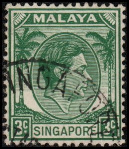 Singapore 3 - Used - 3c George VI (Perf 14) (1948) (cv $0.80)