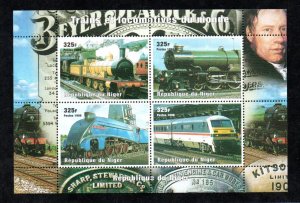 NIGER - M/S - 1998 - TRAINS - TRAINS AND LOCOMOTIVES OF THE WORLD -