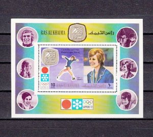 Ras Al Khaima, Mi cat. 737, BL130 A. Sapporo W. Olympics s/sheet.