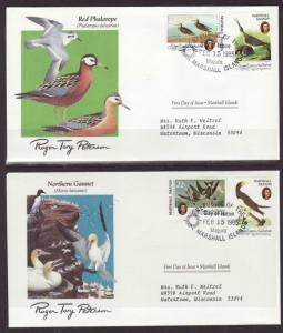 Marshall Islands 63-64,C1-C2 Birds 1985 S/2 Typed FDC 