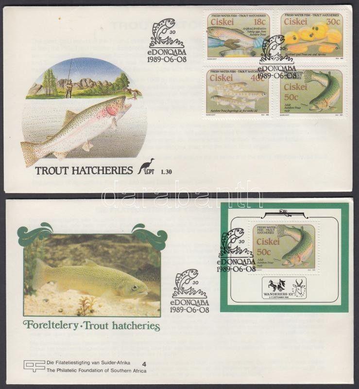 South Africa Ciskei stamp Trouts 2 FDC Cover 1989 Mi 153-156 + 4 WS142799