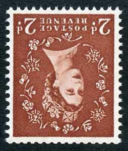 SG573Wi 2d Light Red-brown Wmk Crowns Inverted U/M