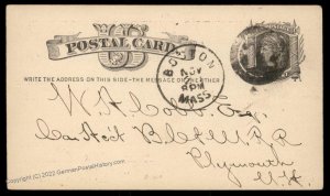 USA 1800s Boston Mass Negative Numeral 11 Fancy Cancel Cover 94963