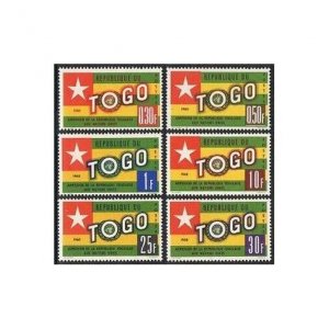 Togo 386-391,MNH.Michel 298-303. Togo's admission to UN,1961.Flag.