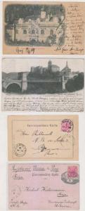 AUSTRIA 1897-99 Sc 54 TWO PPC's TO LATVIA GRUSS AUS KARLSBAD TO RIGA F,VF