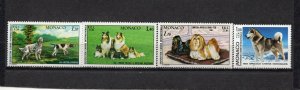 MONACO 1979-1983 DOG SHOW SET OF 4 STAMPS MNH