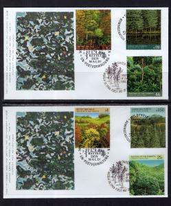 UN New York 522-523 Trees Joint Issue WFUNA Set of Two U/A FDCs