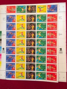 US Scott 2553-57 29c  1992 Olympics 4 Matched Pl. Nos. A11111 NH Sheets of 40