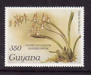 Guyana-Sc#1161-Unused NH-Orchids-Flowers-1985-87-