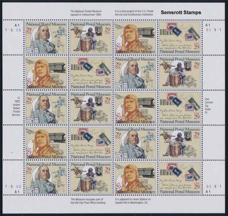 # 2779-2882 US National Postal Museum 29¢ MNH Sheet    