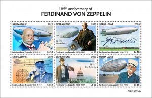 SIERRA LEONE - 2023 - Ferdinand von Zeppelin - Perf 6v Sheet - Mint Never Hinged