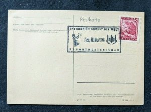 1946 Exportmusterschau Vienna Austria Postcard Cover