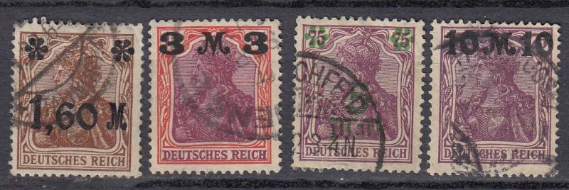 Germany - 1921 Inflation overprinted Germania Mi# 154/157 (970)