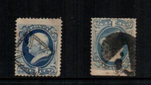 United States 156  used   fancy cancels 2 diff