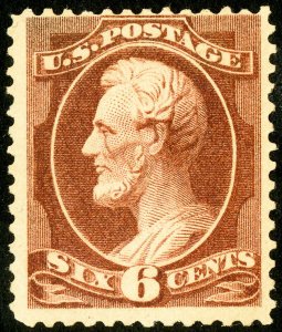 US Stamps # 208 MH F-VF Full OG, fresh Scott Value $750.00