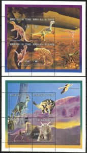 Chad Stamp 678-679  - All dinosaurs in set