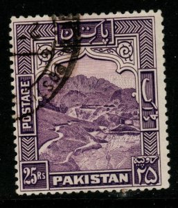 PAKISTAN SG43b 1954 25r VIOLET p13 USED