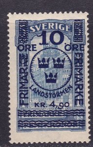 Sweden Scott B11, 1916 10o + 4.50 Kr semi-postal, F/VF MLH Scott $150