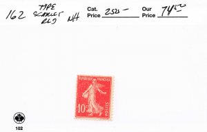 FRANCE   162   MNH  SCARLET RED