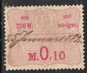 GERMANY 1879 0.10m Arms Bill of Exchange Revenue Erler No.AJ65 VFU