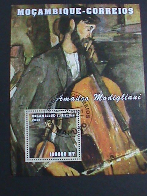​MOZAMBIQUE-2001 SC#1509-WORLD FAMOUS PAINTING -AMADEO MODIGLIANI CTO S/S VF