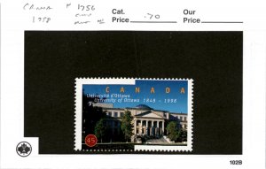 Canada, Postage Stamp, #1756 Mint NH, 1998 University Ottawa (AB)
