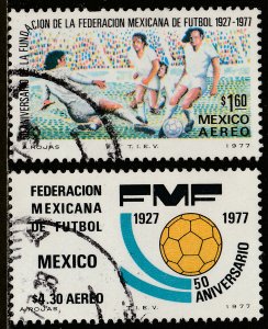 MEXICO C534-C535, 50th Anniversary Soccer Federation. USED. VF. (345)