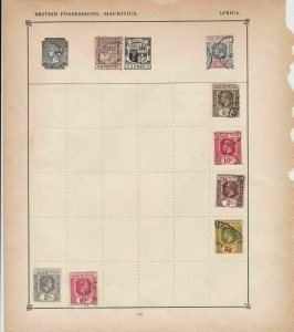 Mauritius Stamps on Album Page ref  R 18883