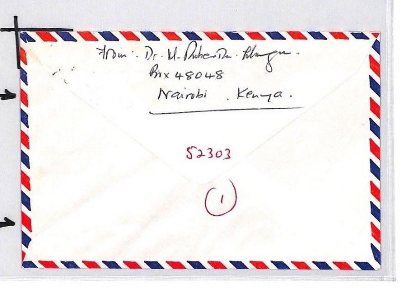 CE185 KENYA Sea Shells Cover KUT HEALTH STAMP Mixed Franking 1975 Air Mail