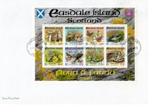 Easdale (local) 1998 4 values silver overprint FDC