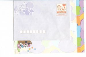 BRAZIL POSTAL STATIONERY COVER PAID MICKEY MOUSE CARTOON WITH PAPEL + COVER