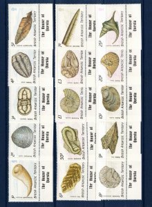 British Antarctic Territories (BAT) Sc 153-67 set of 1990 - Fossils
