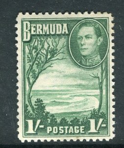 BERMUDA; 1938 early GVI Pictorial issue fine Mint hinged 1s. value