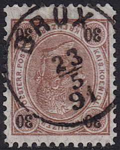 Austria - 1890 - Scott #60 - used - BRÜX pmk Czech Republic