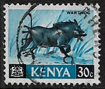 Kenya #24 Used Stamp - Warthog (d)