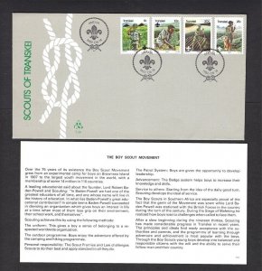 1982 Transkei Boy Scouts log raft dog FDC