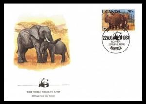 Uganda WWF African Elephant FDC 70 Sh