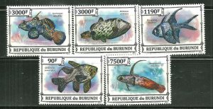 Burundi MNH Set Of 5 Fish Marine Life 2013