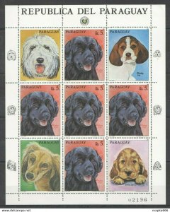 1986 Paraguay Fauna Pets Dogs Michel 15 Euro 1Kb ** Ec149