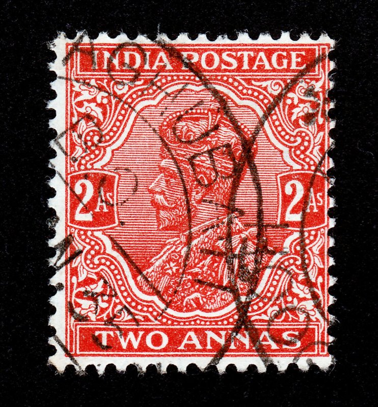 INDIA SCOTT #127 KING GEORGE V POSTAGE STAMP 2 ANNAS USED 1932 (STAR WATERMARK)