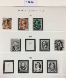 MOMEN: US STAMPS  1883-1888 USED COLLECTION LOT #12988