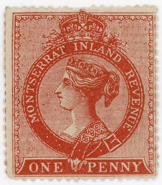 (I.B) Montserrat Revenue : Duty Stamp 1d (1866)