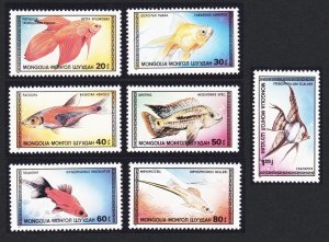 Mongolia Aquarium Fish 7v 1987 MNH SG#1808-1814