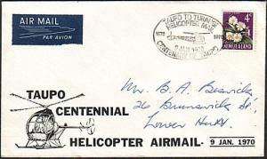 NEW ZEALAND 1970 cover Helicopter flight Taupo to Turangi..................15682