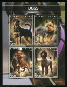 SIERRA LEONE 2019 DOGS SHEET MINT NH