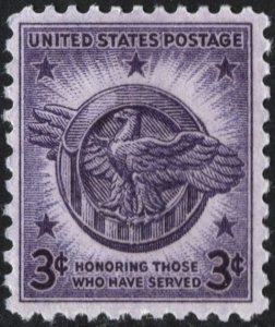 SC#940 3¢ Honorable Discharge Single (1946) MNH